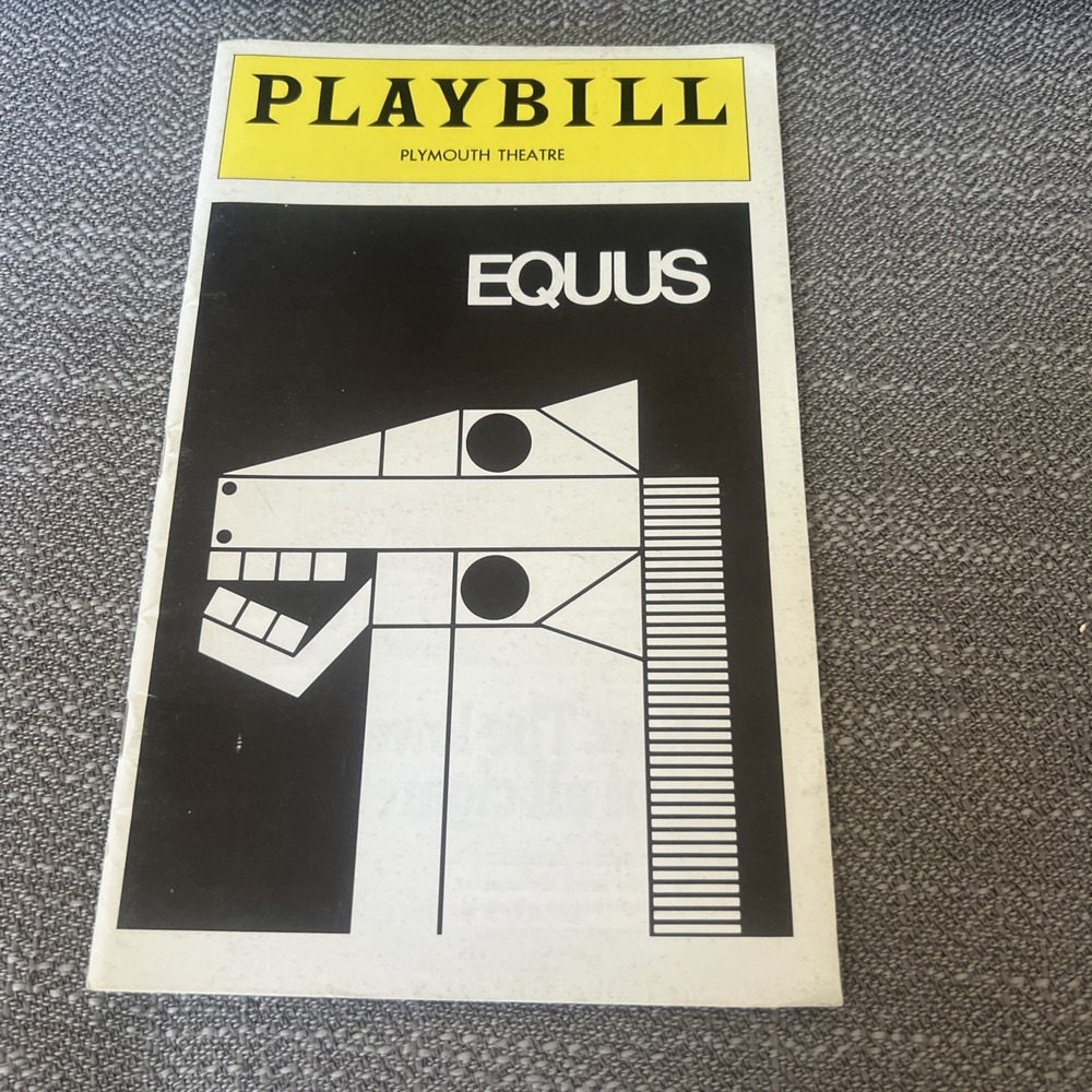 EQUUS Vintage 1975 Broadway Playbill PETER FIRTH Marian Seldes ANTHONY HOPKINS